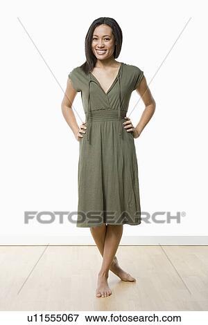 Stock Photo - Studio portrait of young woman. Fotosearch