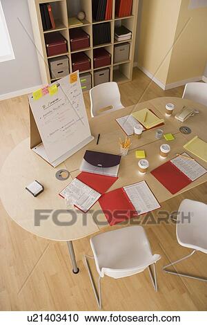 Table and office accessories after brainstorming session View Large Photo Image Stock Image - Table and office accessories after brainstorming session. Fotosearch