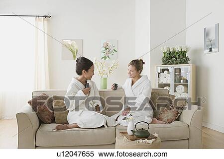 Stock Photography - Two women relaxing in spa. Fotosearch