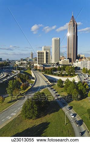 USA, Georgia, Atlanta, View of downtown View Large Photo Image Stock Photography - USA, Georgia, Atlanta, View of downtown. Fotosearch