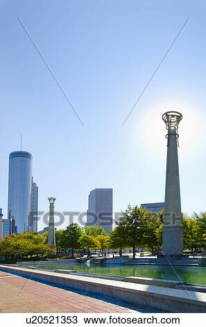 USA, Georgia, Atlanta, View of Cenntinial Park View Large Photo Image Stock Image - USA, Georgia, Atlanta, View of Cenntinial Park. Fotosearch