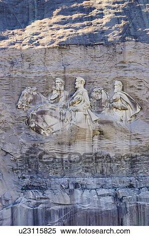 USA, Georgia, Stone Mountain, Bas-relief representing Confederate leaders View Large Photo Image Stock Photography - USA, Georgia, Stone Mountain, Bas-relief representing Confederate leaders. Fotosearch