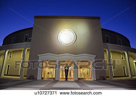 Stock Image - USA, New Mexico, Santa Fe, State Capitol Building. Fotosearch
