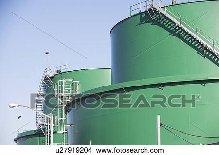 USA, New York City, Green storage tanks View Large Photo Image Picture - USA, New York City, Green storage tanks. Fotosearch