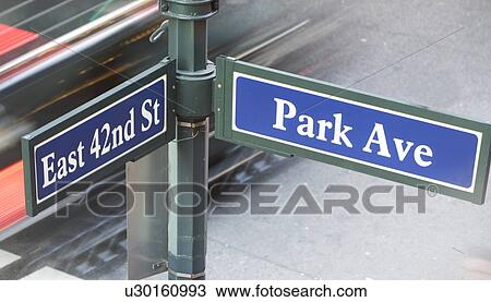 USA, New York City, Manhattan, Road direction sign at crossroads of 42nd Street and Park Avenue View Large Photo Image Stock Image - USA, New York City, Manhattan, Road direction sign at crossroads of 42nd Street and Park Avenue. Fotosearch