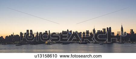 USA, New York City, Manhattan skyline at dusk View Large Photo Image Stock Image - USA, New York City, Manhattan skyline at dusk. Fotosearch