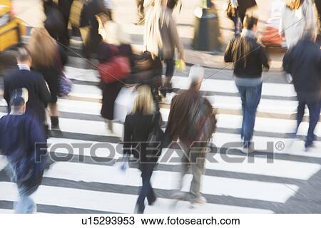 USA, New York City, Manhattan, Pedestrians on zebra crossing View Large Photo Image Stock Image - USA, New York City, Manhattan, Pedestrians on zebra crossing. Fotosearch