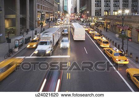 USA, New York City, Manhattan, Traffic on 42nd street View Large Photo Image Stock Image - USA, New York City, Manhattan, Traffic on 42nd street. Fotosearch