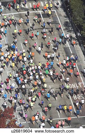 USA, New York City, New York City Marathon as seen from above View Large Photo Image Picture - USA, New York City, New York City Marathon as seen from above. Fotosearch