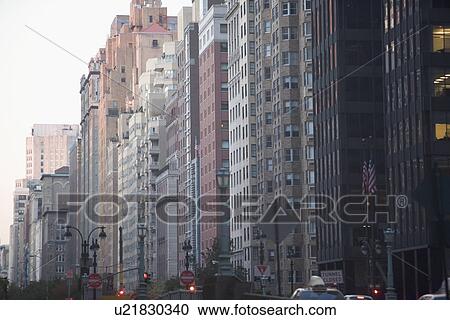 USA, New York City, Row of high rise buildings View Large Photo Image Stock Image - USA, New York City, Row of high rise buildings. Fotosearch