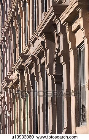 USA, New York City, Row of historic buildings View Large Photo Image Stock Image - USA, New York City, Row of historic buildings. Fotosearch