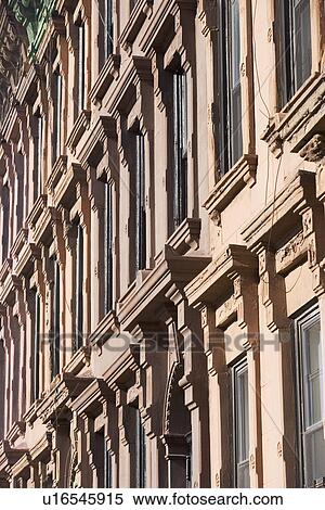 Stock Photography - USA, New York City, Row of historic buildings. Fotosearch