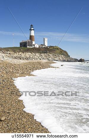 USA, New York, Long Island, Montaurk, Coastline with lighthouse View Large Photo Image Stock Image - USA, New York, Long Island, Montaurk, Coastline with lighthouse. Fotosearch