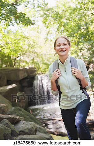USA, New York, New York City, Manhattan, Central Park, Young woman hiking View Large Photo Image Stock Image - USA, New York, New York City, Manhattan, Central Park, Young woman hiking. Fotosearch