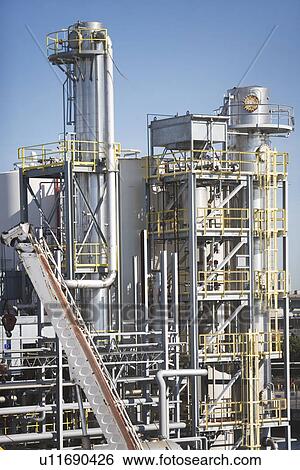 Stock Photograph - USA, New York State, New York City, Oil processing plant. Fotosearch