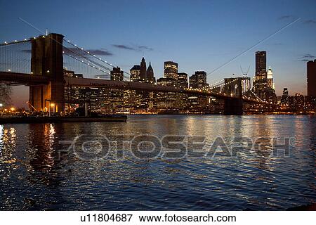 USA, New York State, New York City, Skyline at dusk View Large Photo Image Stock Photo - USA, New York State, New York City, Skyline at dusk. Fotosearch