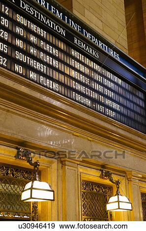 USA, New York State, New York City, Departure table in Grand Central Station View Large Photo Image Stock Photo - USA, New York State, New York City, Departure table in Grand Central Station. Fotosearch