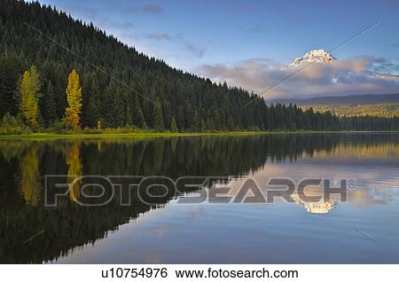Stock Photograph - USA, Oregon, Multnomah County, Trillium Lake. Fotosearch