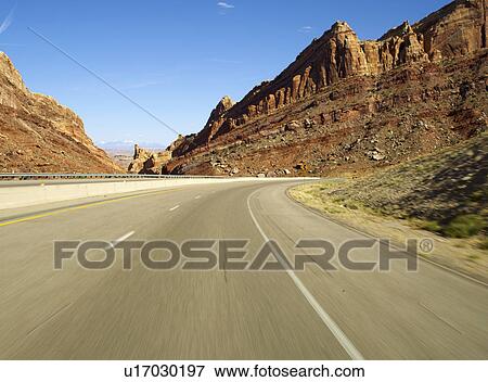 USA, Utah, Interstate 70 cutting through San Rafael Swell View Large Photo Image Stock Photo - USA, Utah, Interstate 70 cutting through San Rafael Swell. Fotosearch