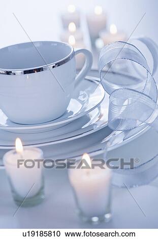 White place setting View Large Photo Image Stock Image - White place setting. Fotosearch