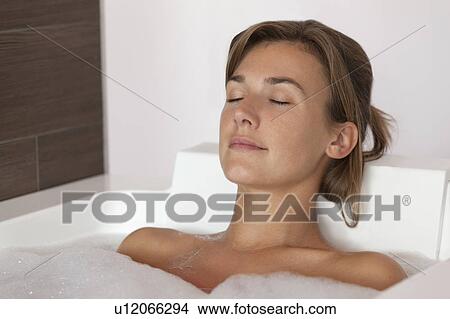 Woman taking bath View Large Photo Image Picture - Woman taking bath. Fotosearch