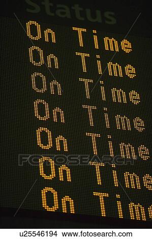 Picture - Close-up of arrival and departure board. Fotosearch