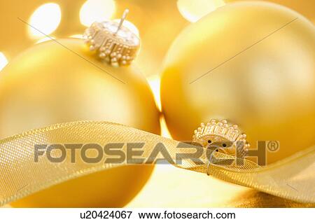 Stock Photo - Close-up of Christmas balls, studio shot. Fotosearch