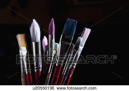 Close-up of paint brushes View Large Photo Image Stock Photograph - Close-up of paint brushes. Fotosearch