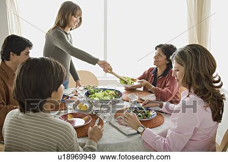 Family having meal together View Large Photo Image Stock Photo - Family having meal together. Fotosearch