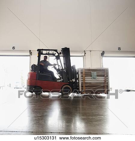 Forklift driver working in warehouse View Large Photo Image Stock Image - Forklift driver working in warehouse. Fotosearch