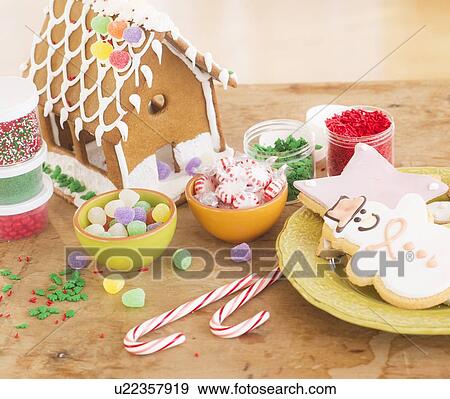 Gingerbread decorations View Large Photo Image Stock Photo - Gingerbread decorations. Fotosearch