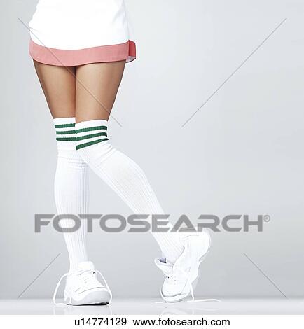 sneakers with high socks