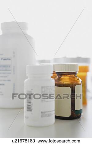 Stock Image - Medicines in bottles. Fotosearch