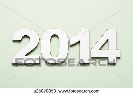 Stock Image - Numbers creating 2014 year, studio shot. Fotosearch