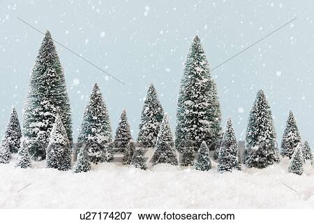 Pine trees covering by snow, studio shot View Large Photo Image Stock Photo - Pine trees covering by snow, studio shot. Fotosearch