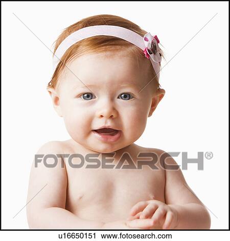 Portrait of baby girl (6-11 months) smiling, studio shot View Large Photo Image Stock Image - Portrait of baby girl (6-11 months) smiling, studio shot. Fotosearch