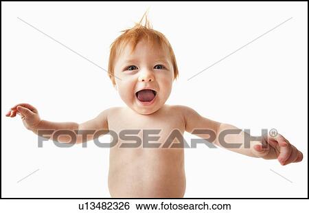 Portrait of baby girl (6-11 months) laughing, studio shot View Large Photo Image Stock Photograph - Portrait of baby girl (6-11 months) laughing, studio shot. Fotosearch
