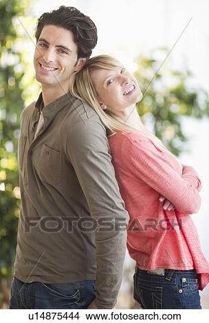 Picture - Portrait of couple in park. Fotosearch