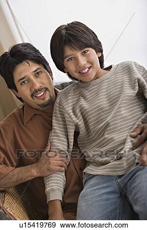 Portrait of father and son View Large Photo Image Stock Photo - Portrait of father and son. Fotosearch
