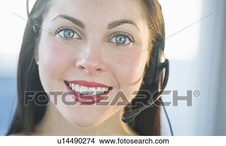 Portrait of female customer service representative View Large Photo Image Picture - Portrait of female customer service representative. Fotosearch