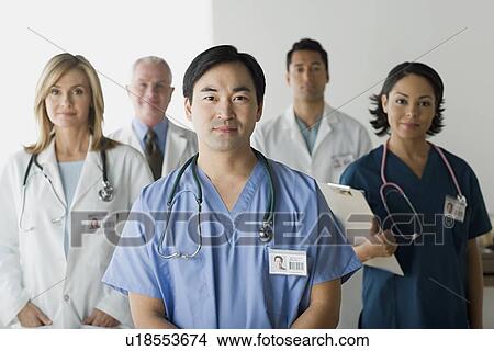 Picture - Portrait of hospital workers. Fotosearch