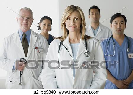 Portrait of hospital workers View Large Photo Image Stock Image - Portrait of hospital workers. Fotosearch