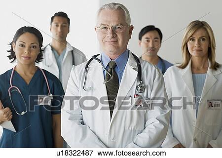 Portrait of hospital workers View Large Photo Image Stock Photo - Portrait of hospital workers. Fotosearch