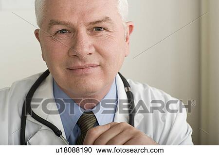 Stock Image - Portrait of male doctor. Fotosearch