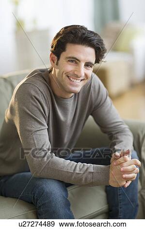 Stock Photo - Portrait of man smiling. Fotosearch