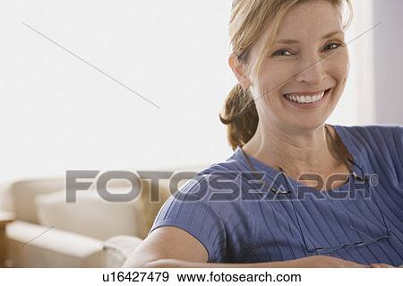 Stock Photo - Portrait of mature woman. Fotosearch