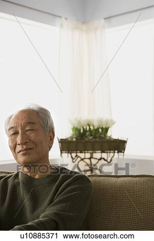 Stock Image - Portrait of retired man. Fotosearch