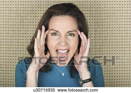 Portrait of screaming woman View Large Photo Image Stock Photography - Portrait of screaming woman. Fotosearch