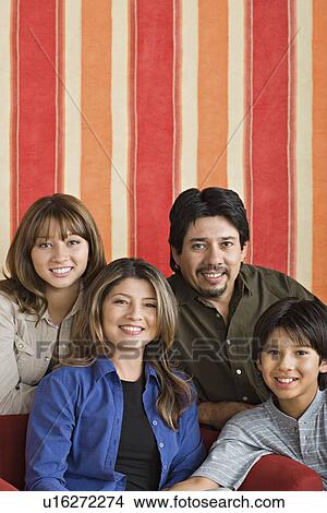 Picture - Portrait of smiling family. Fotosearch