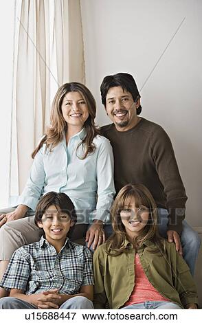 Portrait of smiling family View Large Photo Image Stock Photo - Portrait of smiling family. Fotosearch